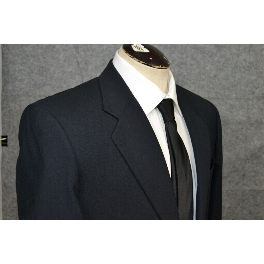 Hickey Freeman Boardroom Suit Jacket 42R Navy Blue Wool Blazer Union Made in USA - Picture 7 of 15